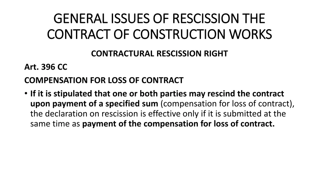 general issues of rescission the general issues 6