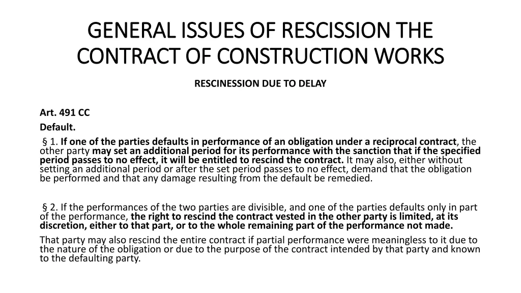 general issues of rescission the general issues 7
