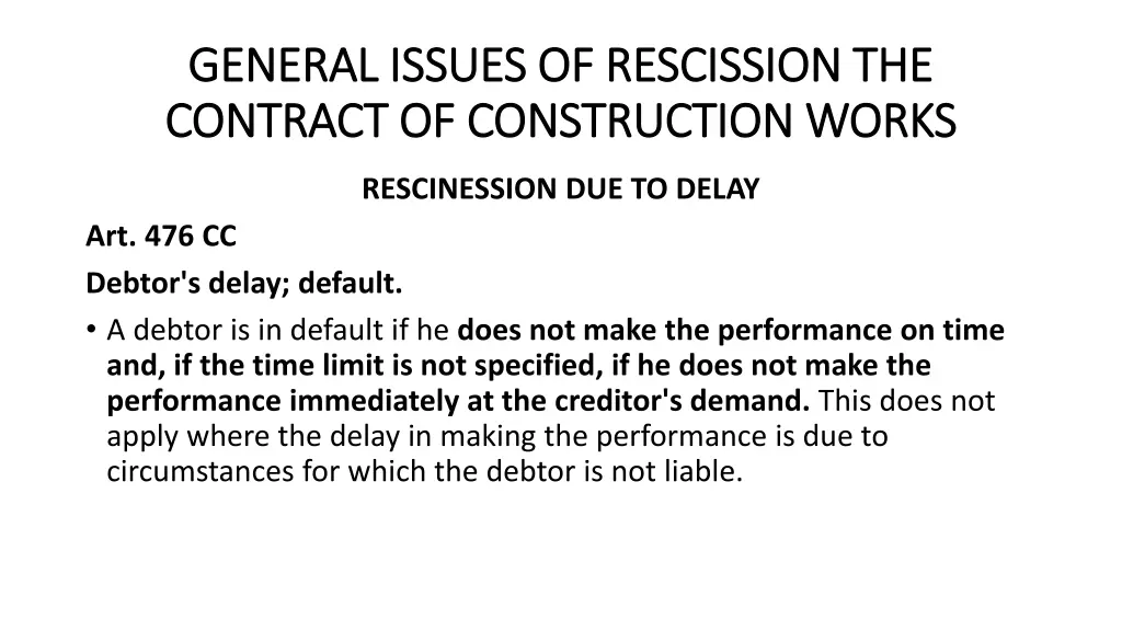 general issues of rescission the general issues 8