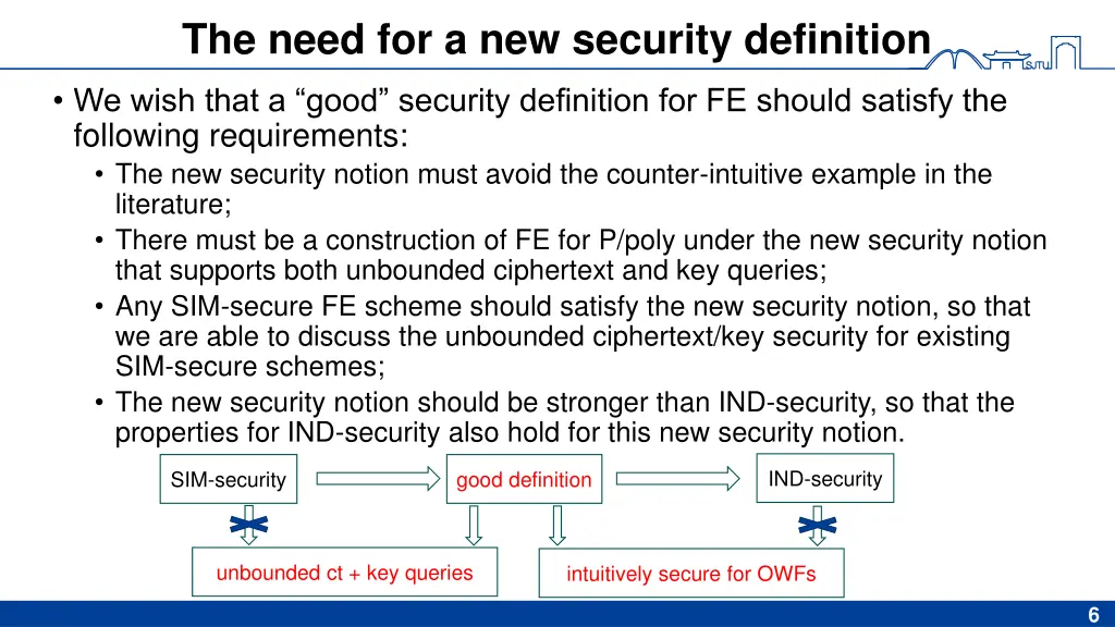 the need for a new security definition