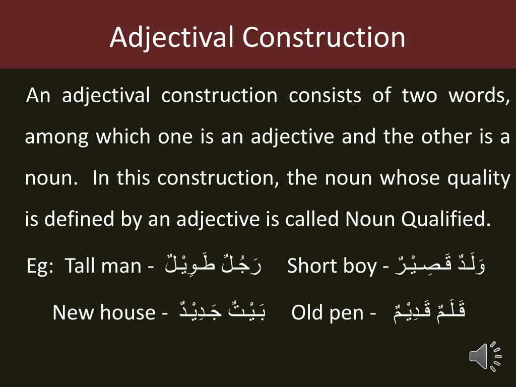 adjectival construction
