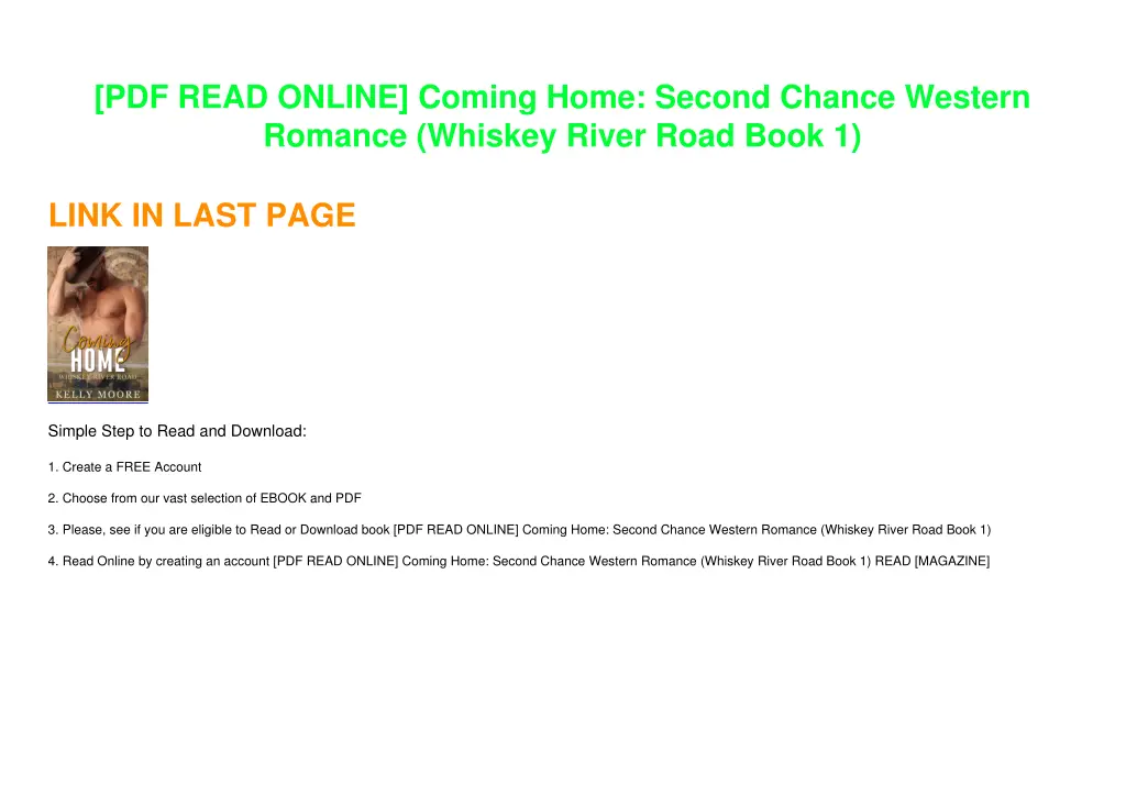 pdf read online coming home second chance western 1