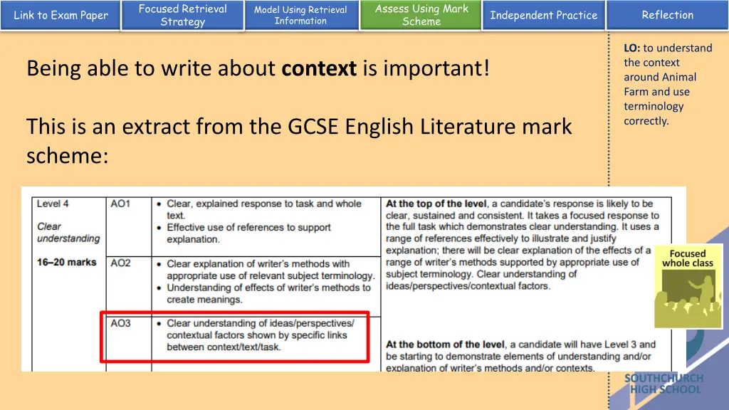 assess using mark scheme 8