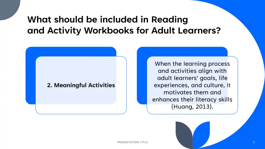 what should be included in reading and activity 1