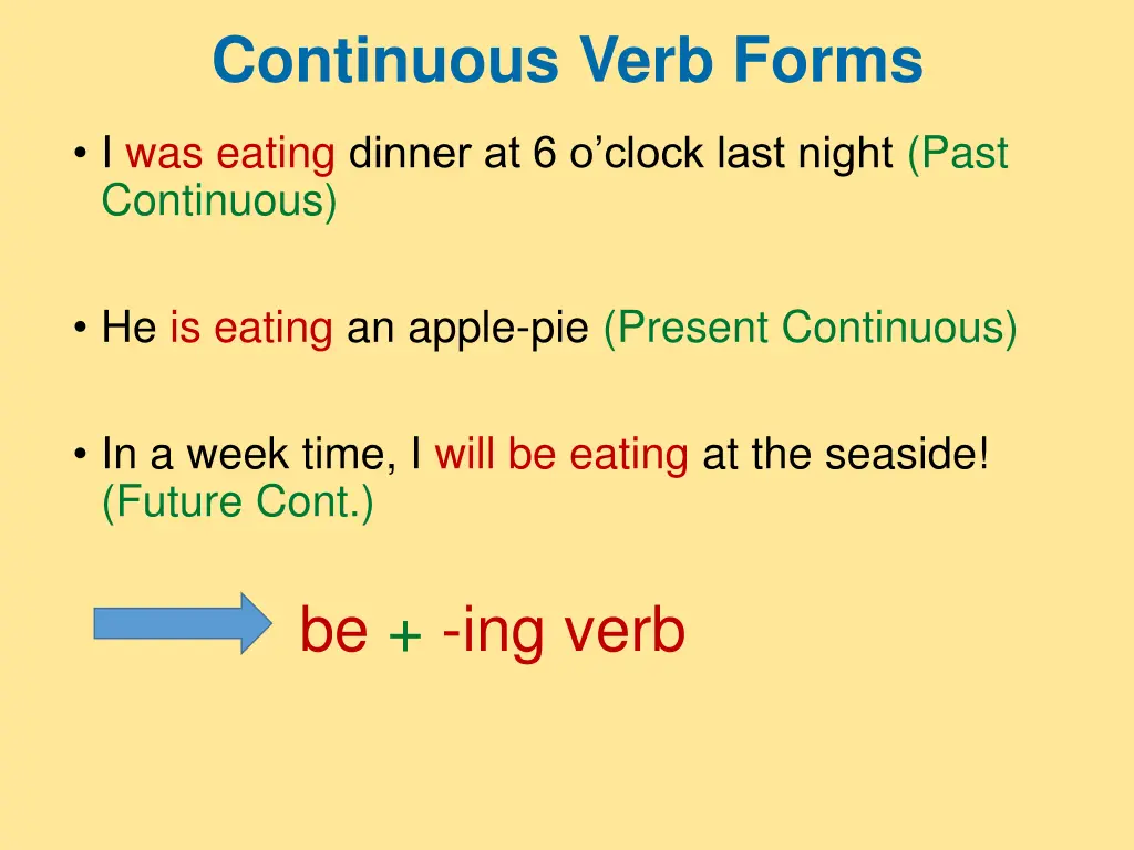 continuous verb forms