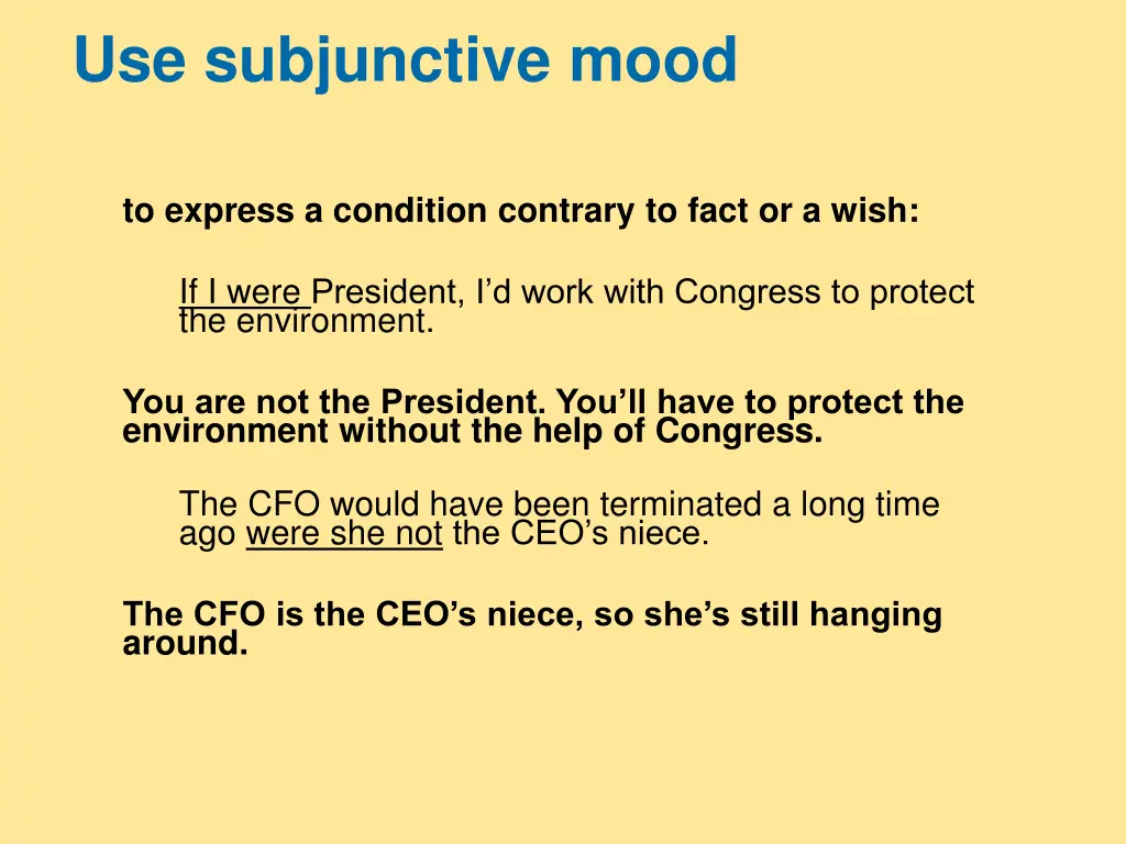 use subjunctive mood