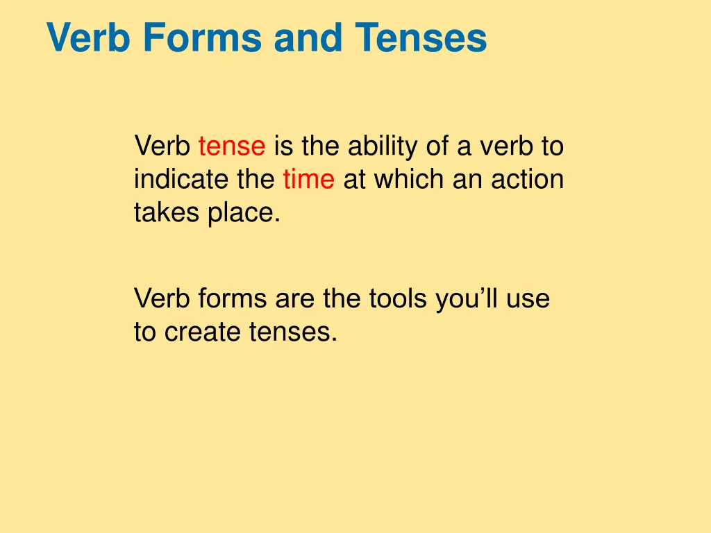 verb forms and tenses 1