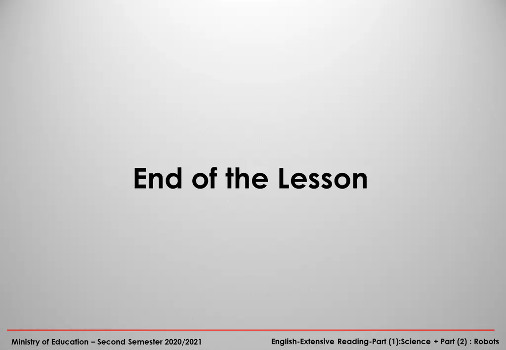 end of the lesson