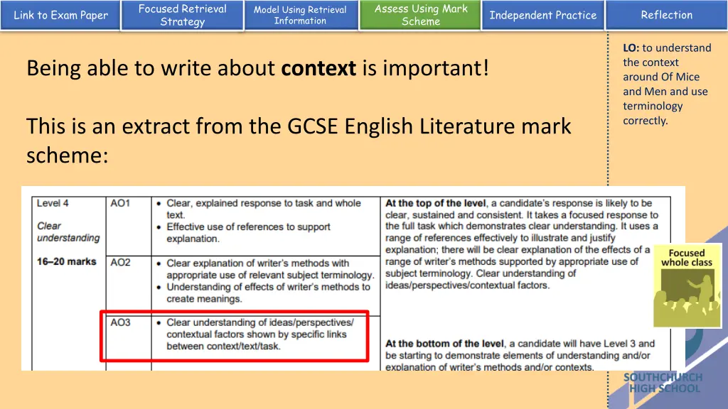 assess using mark scheme 6