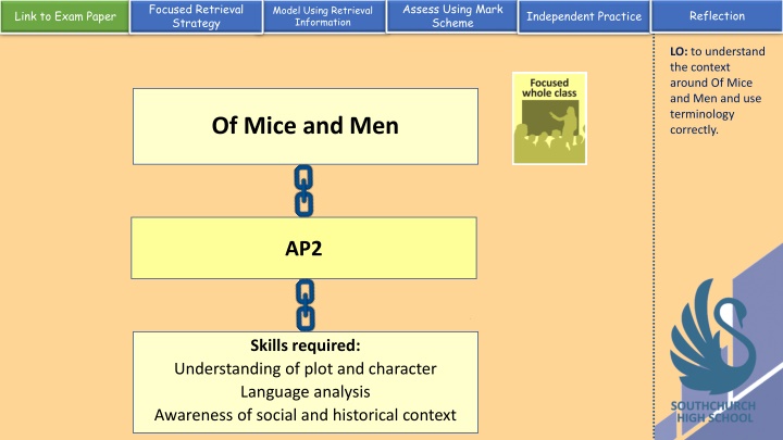 assess using mark scheme