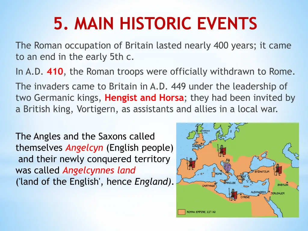 5 main historic events