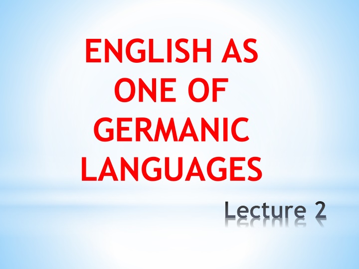 english as one of germanic languages