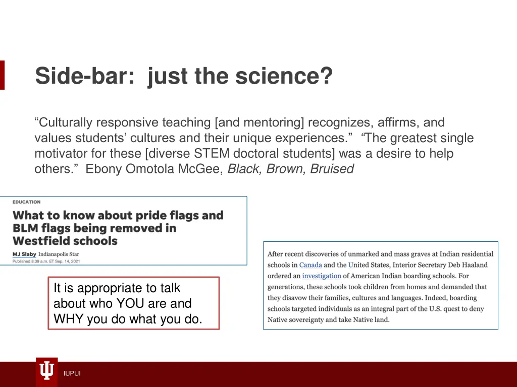 side bar just the science