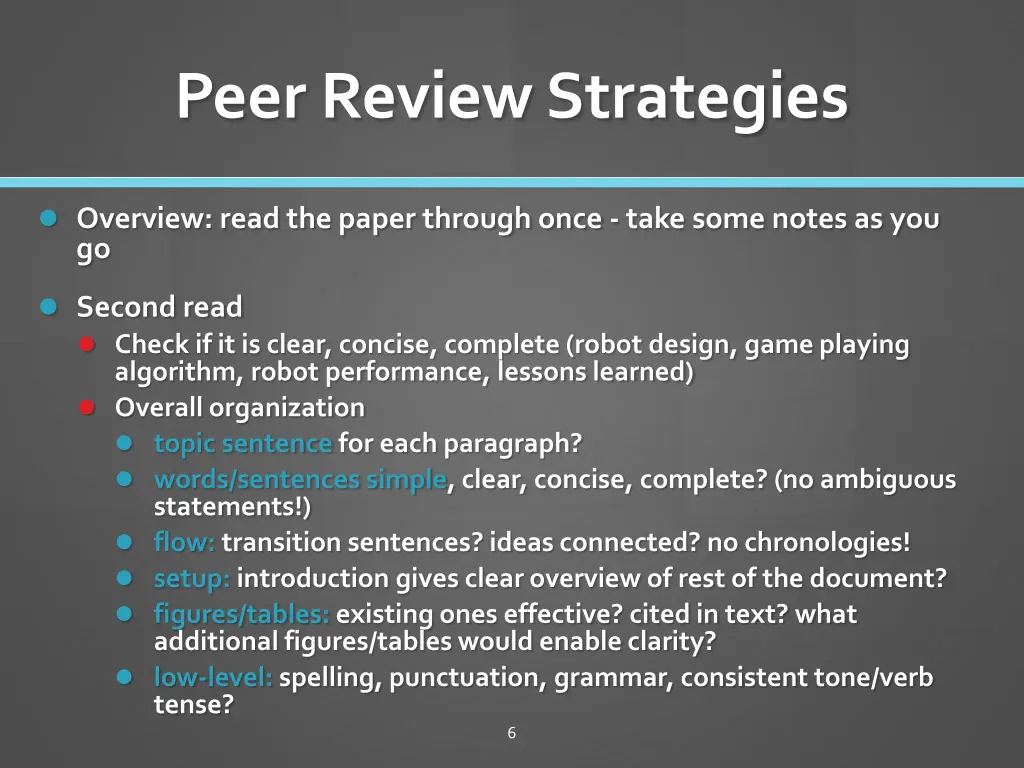 peer review strategies