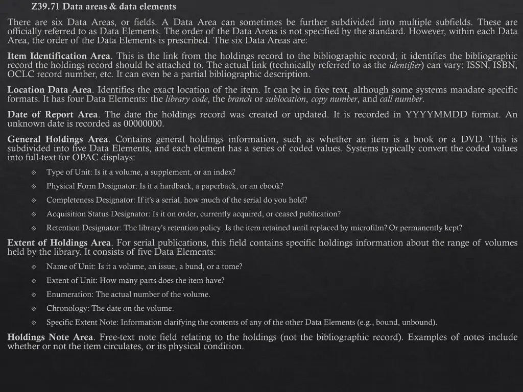 z39 71 data areas data elements there