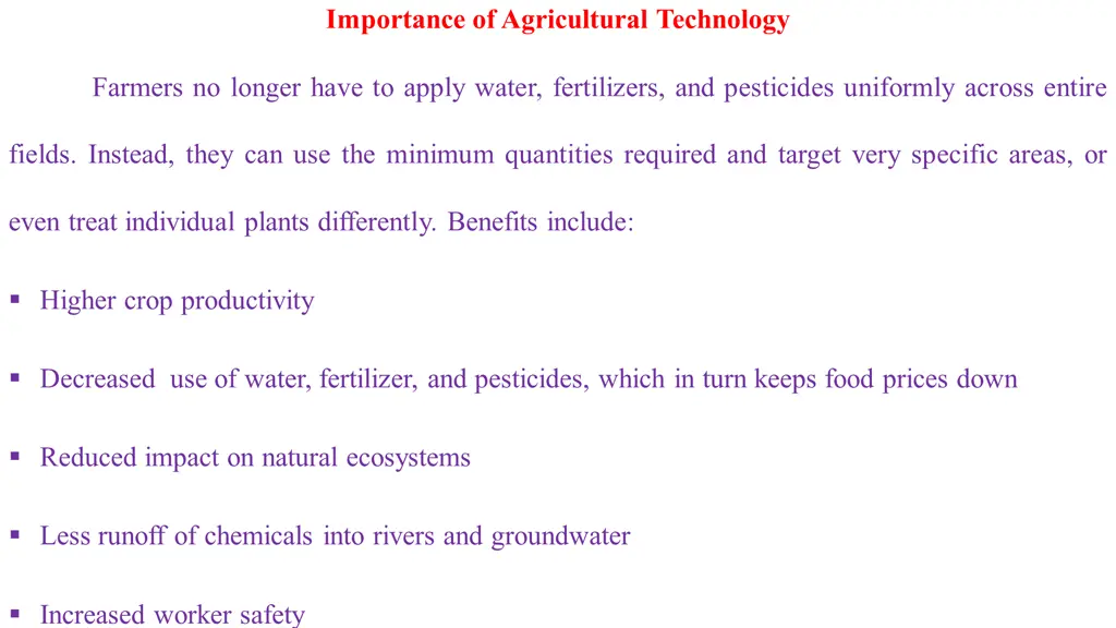 importance of agricultural technology