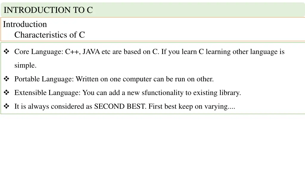 introduction to c introduction characteristics 1