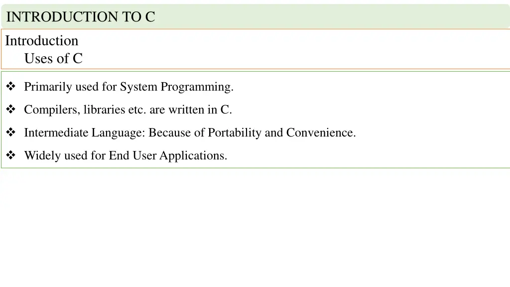 introduction to c introduction uses of c