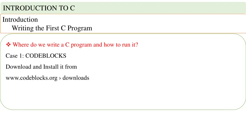 introduction to c introduction writing the first 8