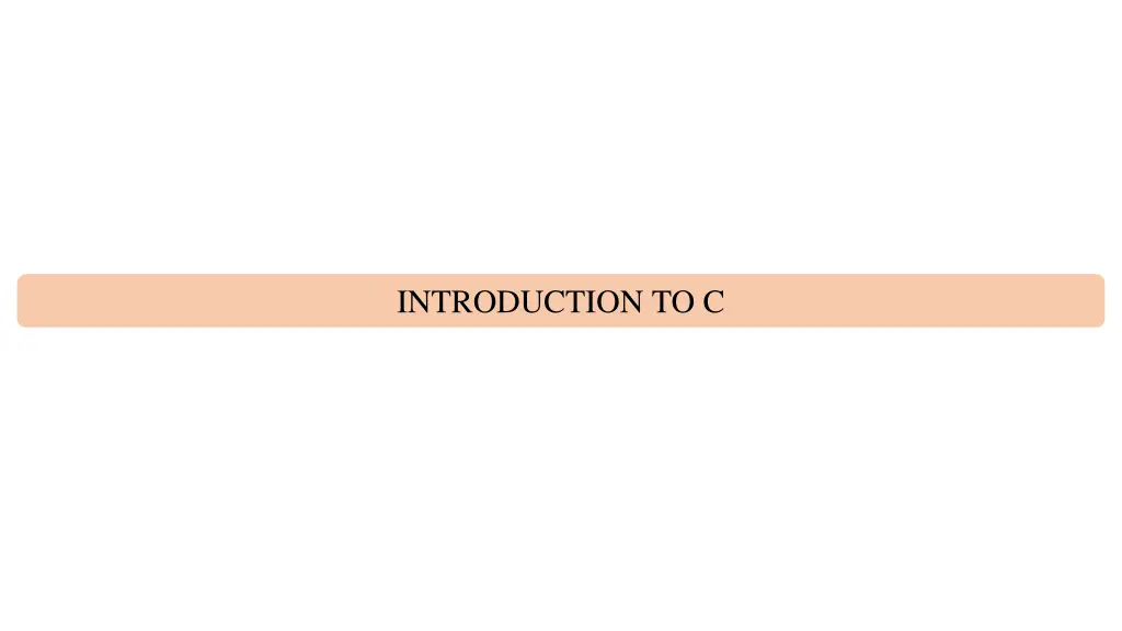 introduction to c