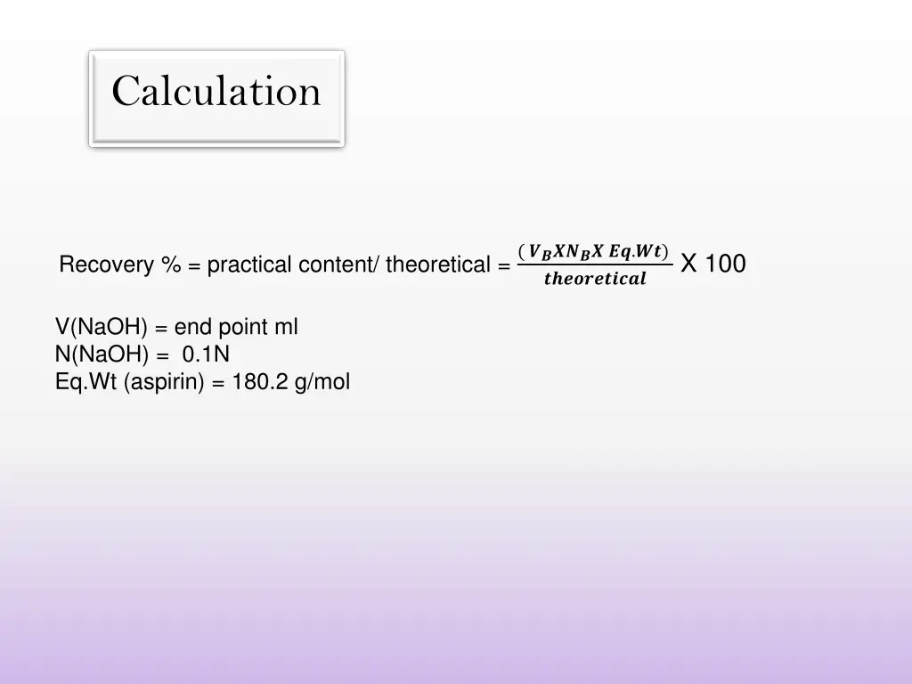 calculation