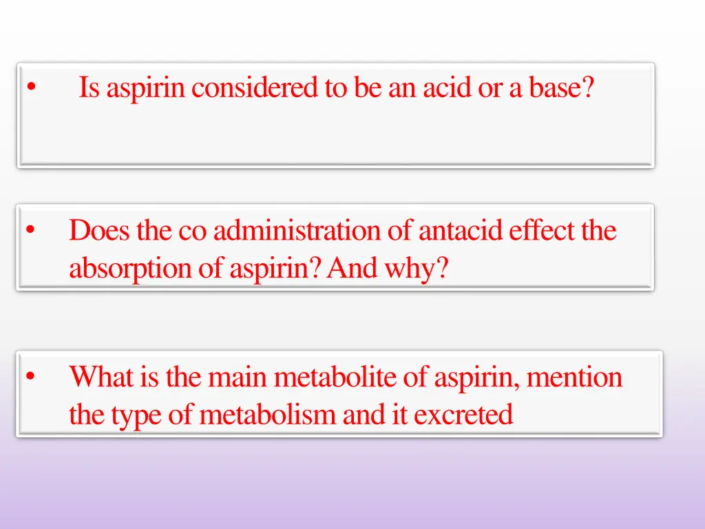 is aspirin considered to be an acid or a base