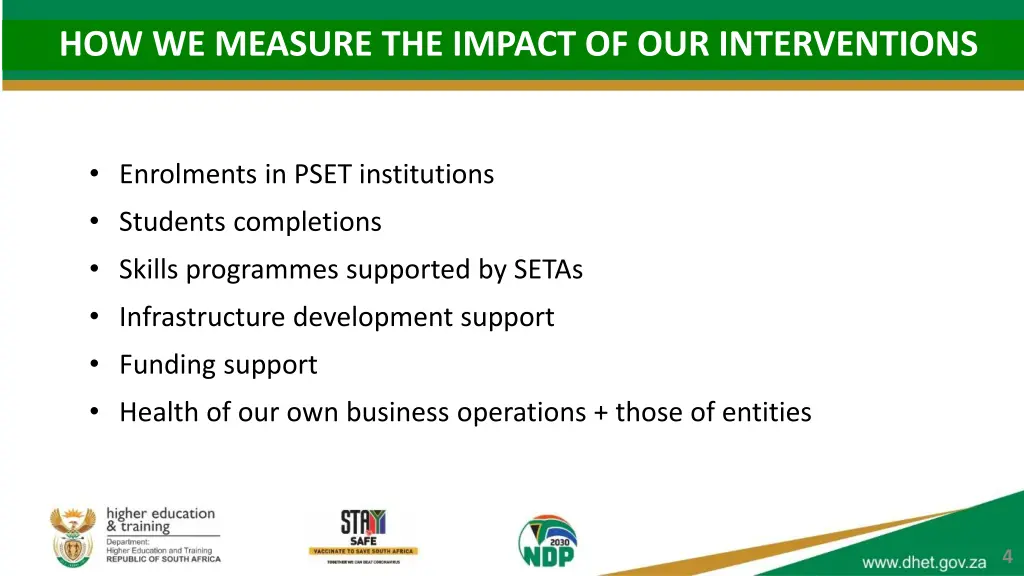 how we measure the impact of our interventions