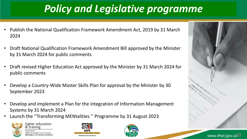 policy and legislative programme