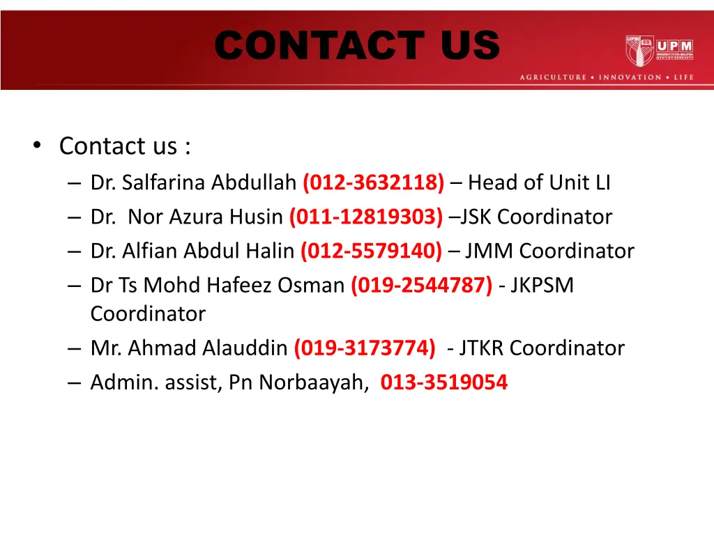 contact us