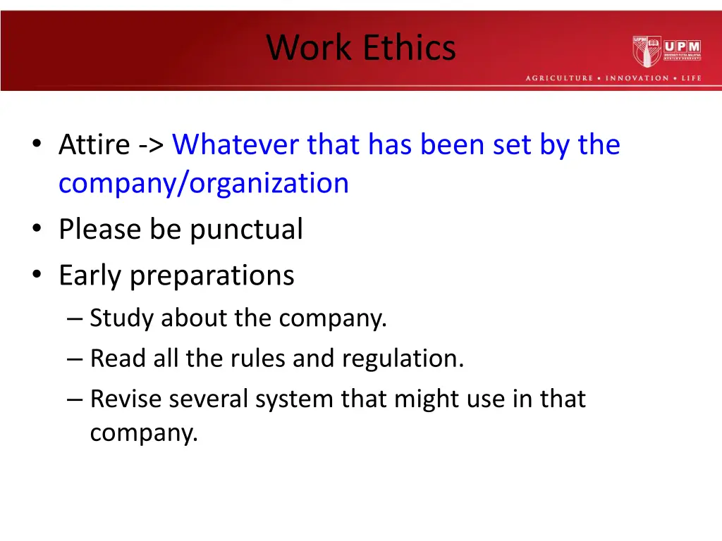 work ethics