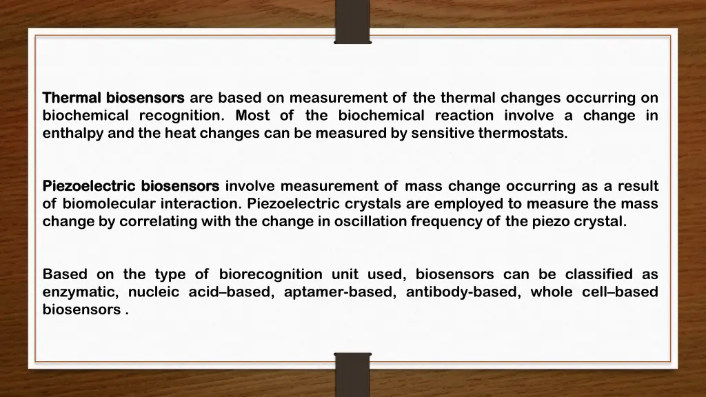 thermal thermal biosensors biosensors are based