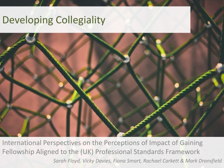 developing collegiality