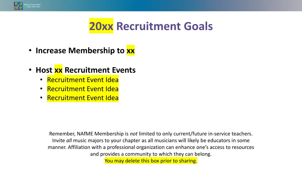 20xx recruitment goals