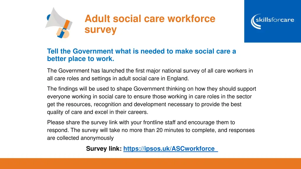 adult social care workforce survey