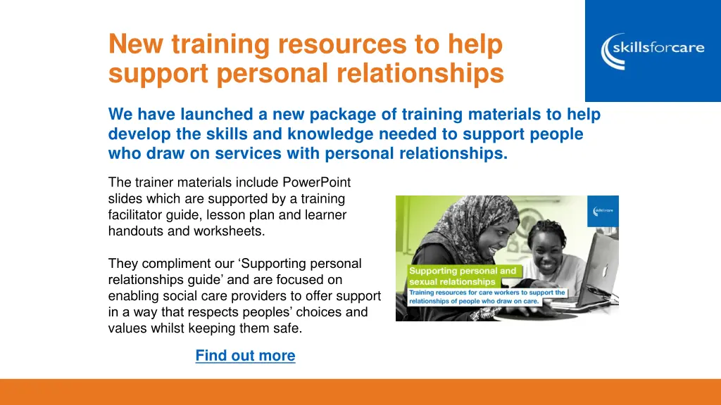 new training resources to help support personal
