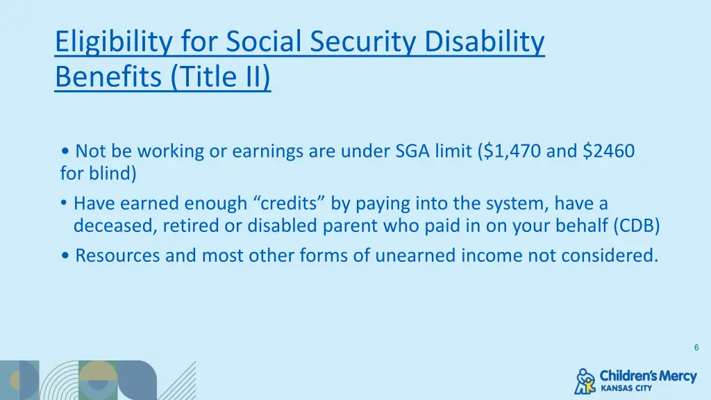 eligibility for social security disability