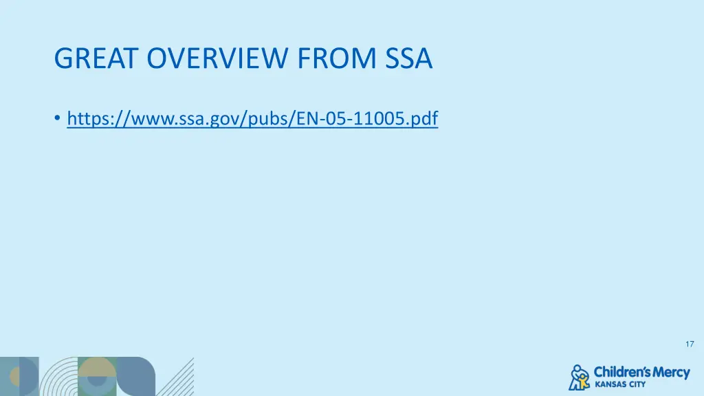 great overview from ssa