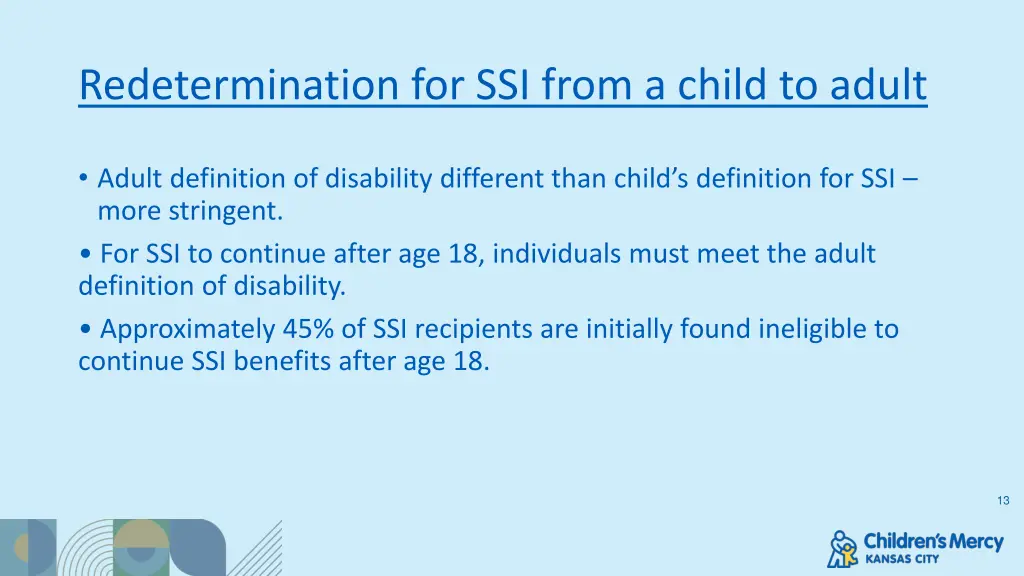 redetermination for ssi from a child to adult