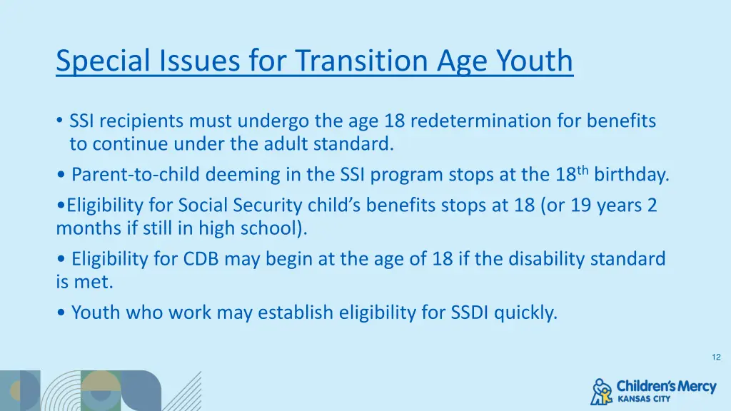 special issues for transition age youth