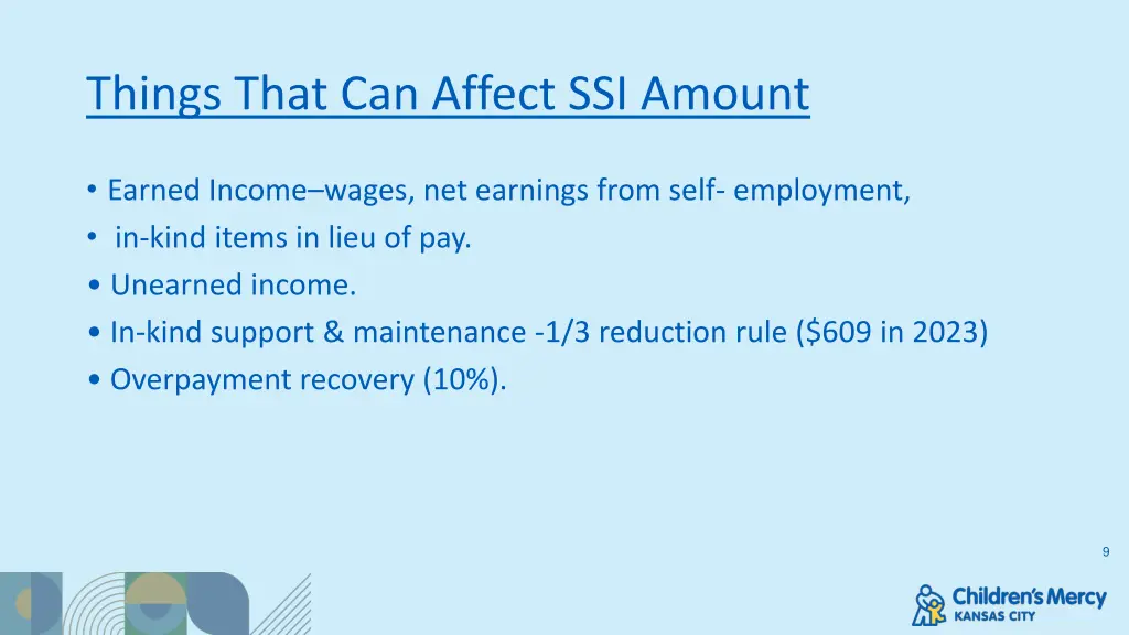 things that can affect ssi amount