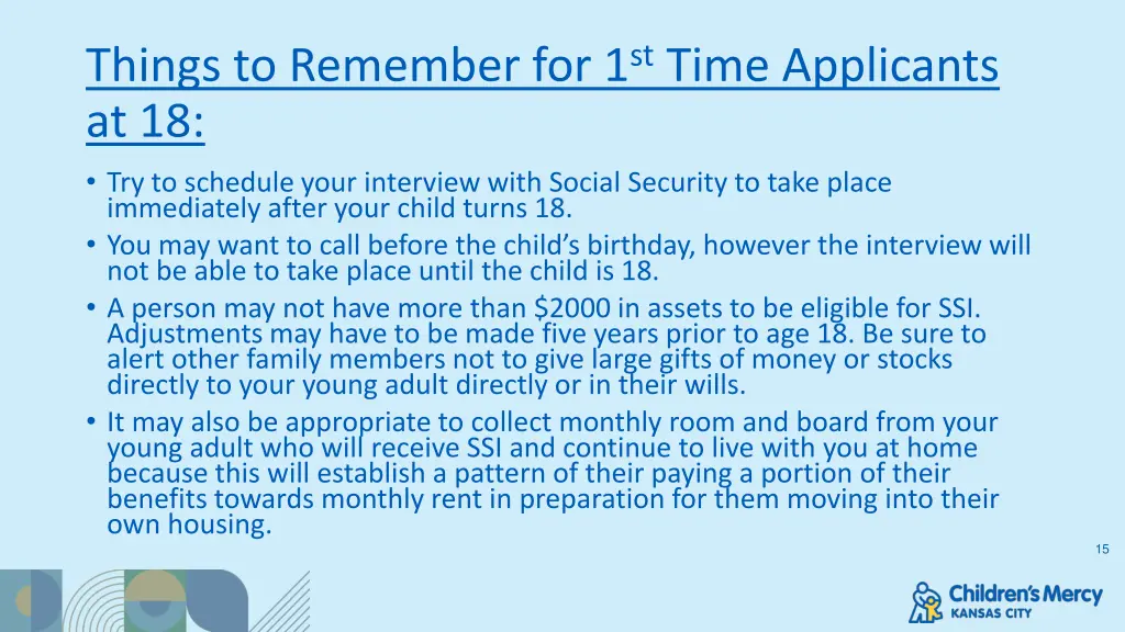 things to remember for 1 st time applicants