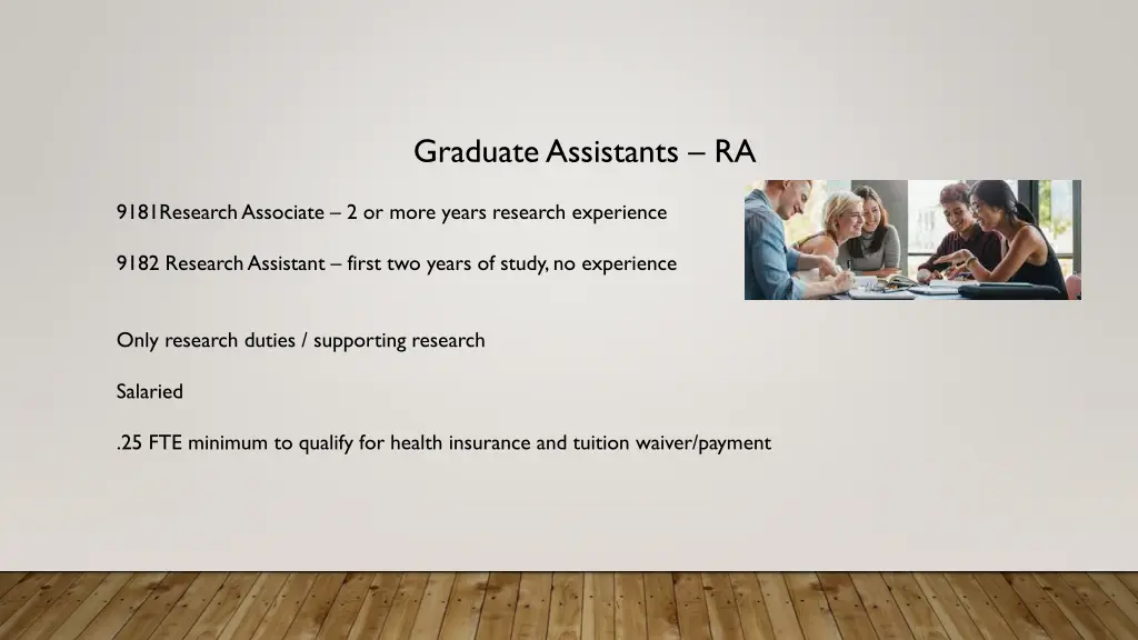 graduate assistants ra