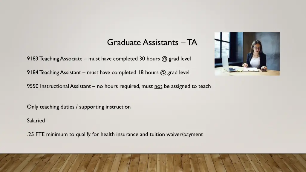 graduate assistants ta