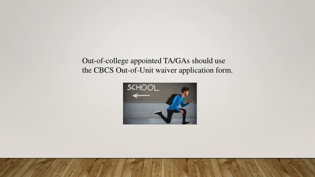 out of college appointed ta gas should