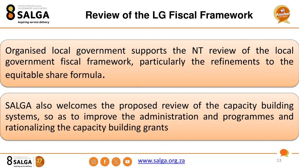 review of the lg fiscal framework