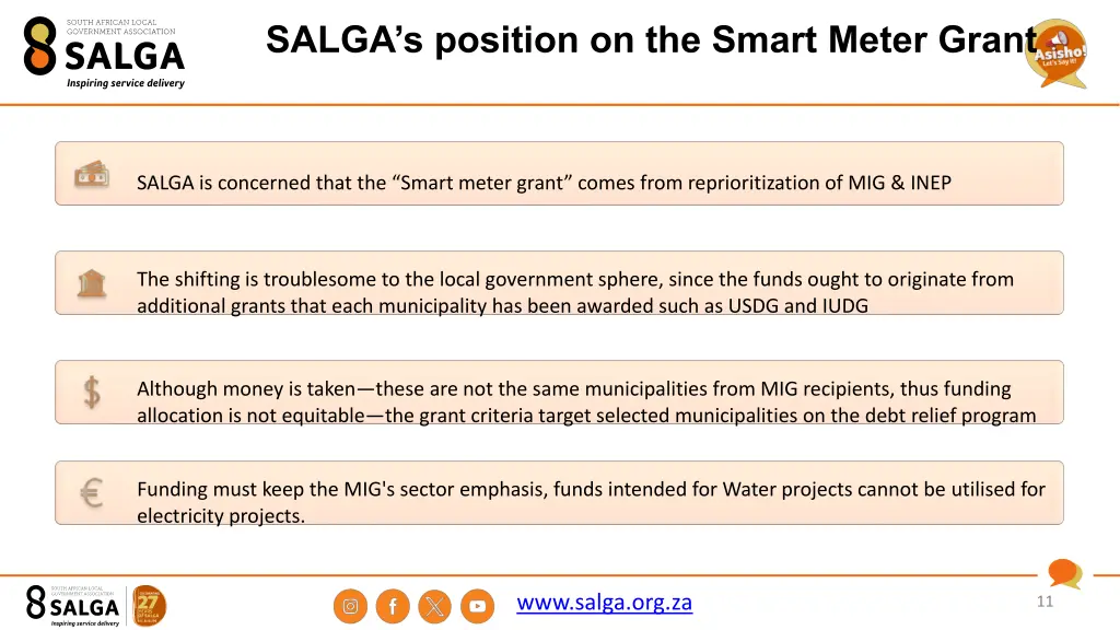 salga s position on the smart meter grant