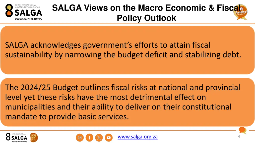 salga views on the macro economic fiscal policy