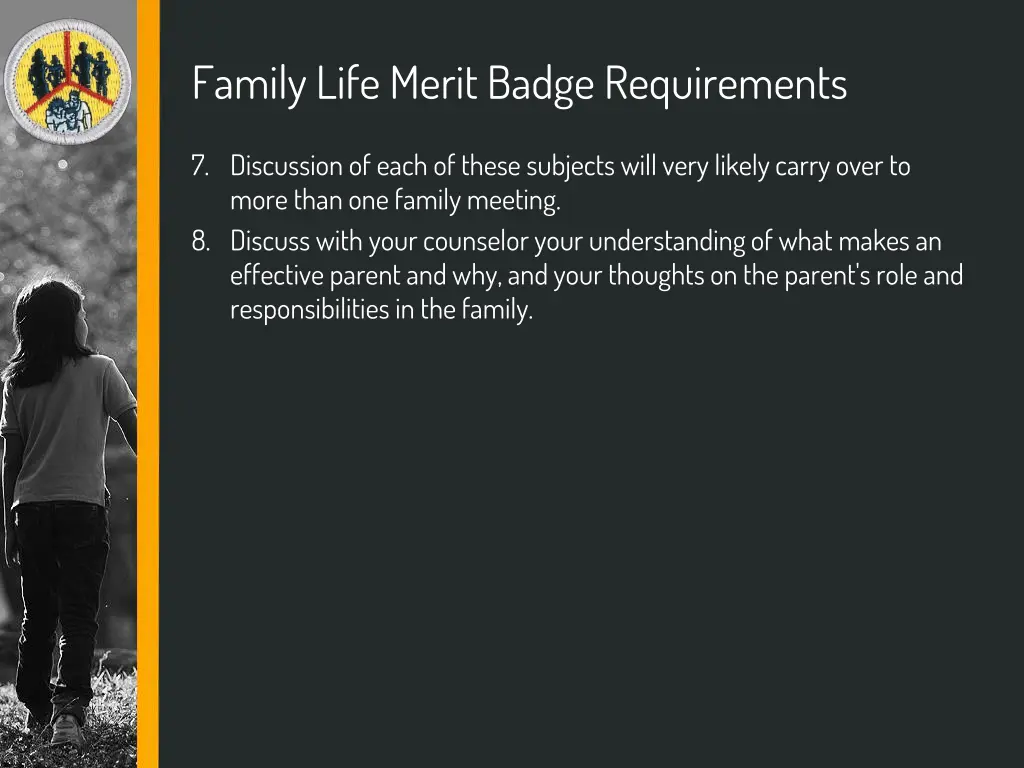 family life merit badge requirements 3