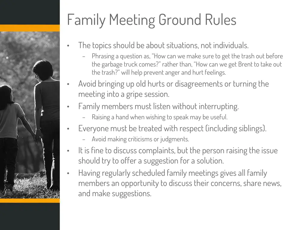 family meeting ground rules