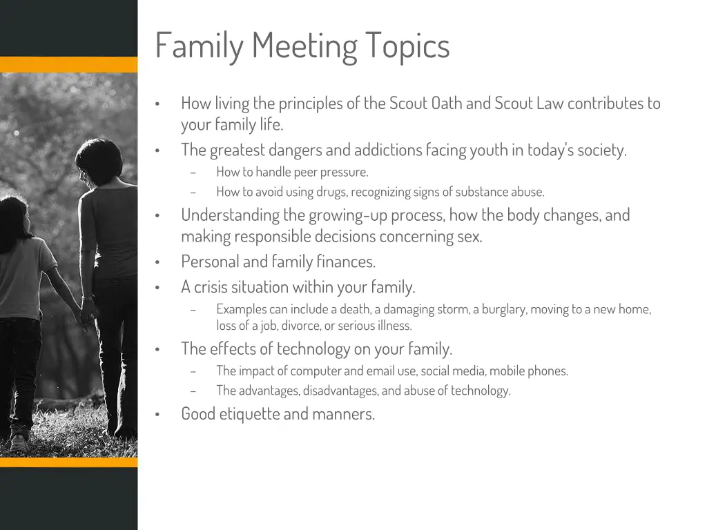 family meeting topics